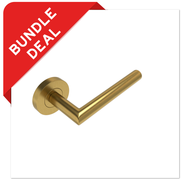 Sluitwerkpakketten met Deurkruk Orbit 19 Regular Mat Messing